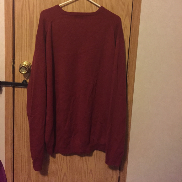 100% Cashmere Red Long Sleeve Sweater - Picture 4 of 5